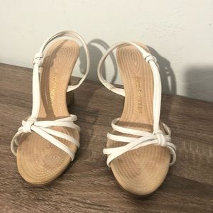 White Enzo Angiolini Wedge Heels